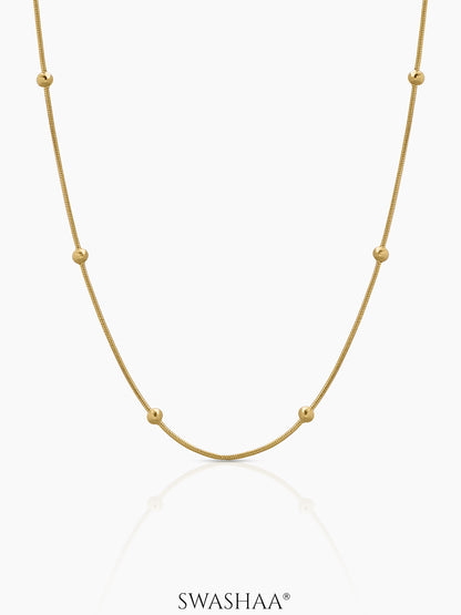 Veya Silhouette Beaded 18K Gold Plated Women's Chain
