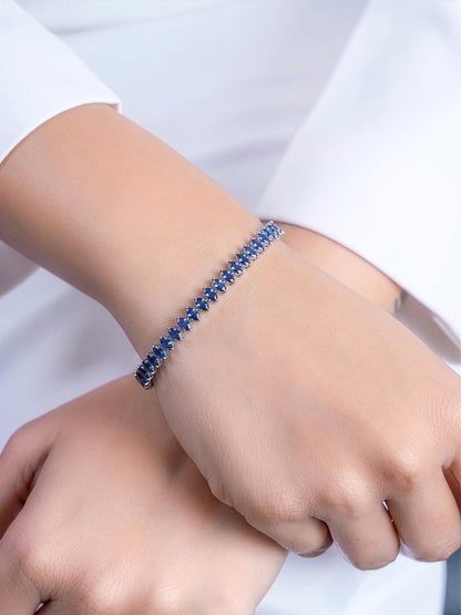 Veyra Blue Silver Diamond Women's Tennis Loose Bracelet