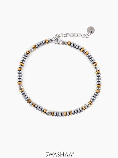 Vienna Metal Beads Silver Men's Bracelet