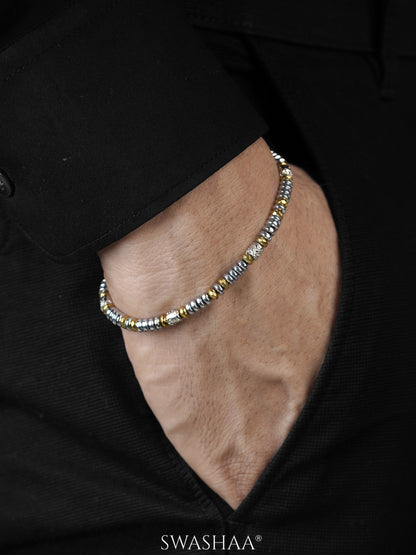 Vienna Metal Beads Silver Men's Bracelet