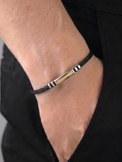 Vincent Black Wired Men's Bracelet