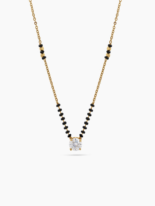 Vishu Solitaire 18K Gold Plated Mangalsutra
