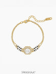 Viyana Solitaire Halo Layered Mangalsutra Bracelet