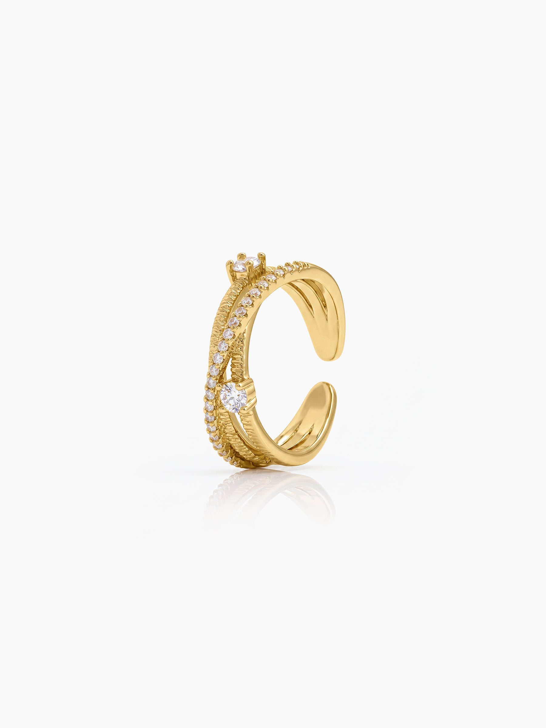 Volga Diamond Solitaire 18K Gold Plated  Women's Rings