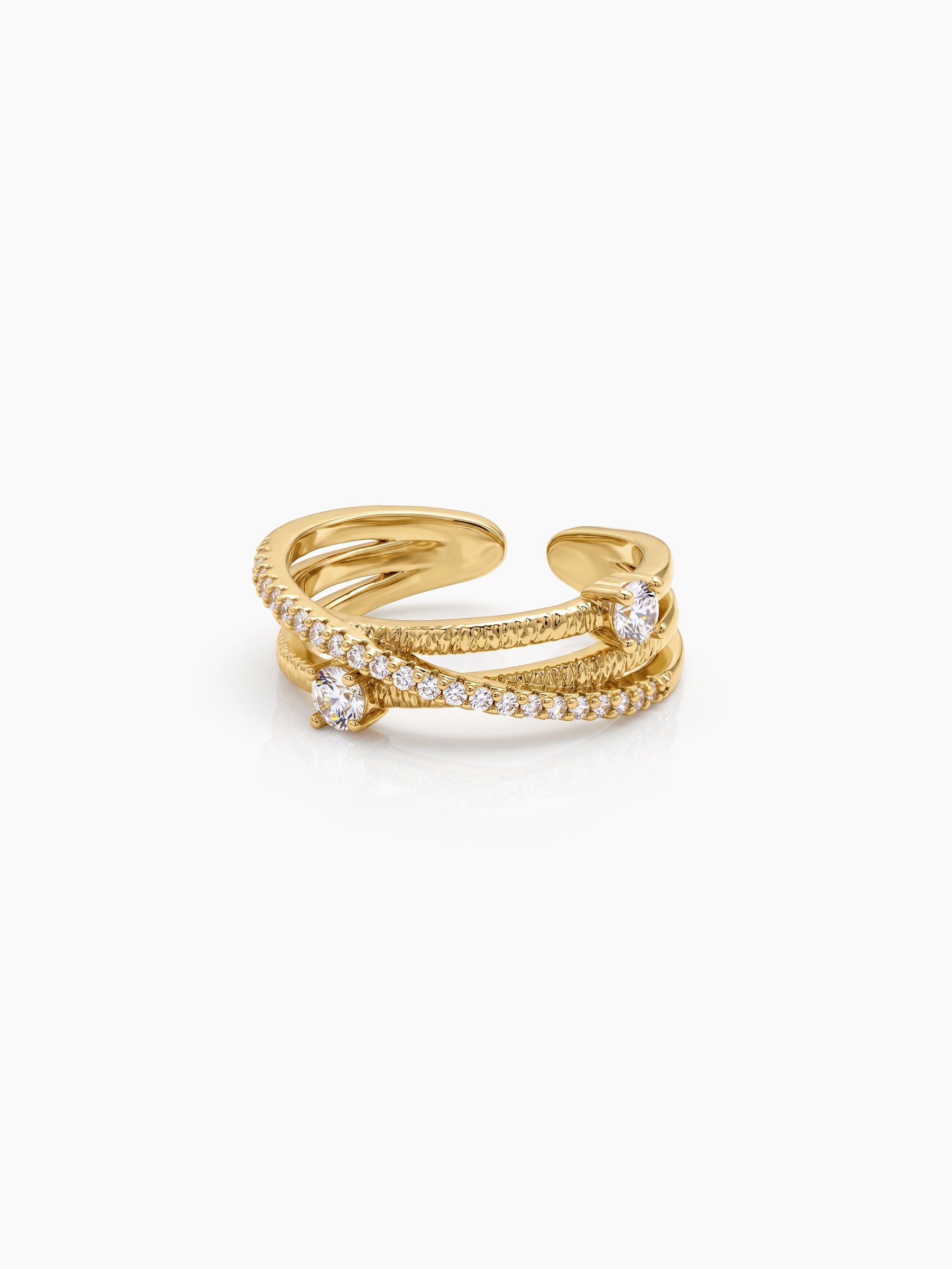 Volga Diamond Solitaire 18K Gold Plated  Women's Rings