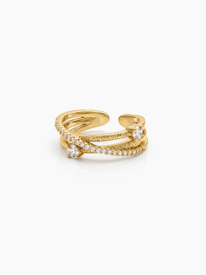 Volga Diamond Solitaire 18K Gold Plated  Women's Rings
