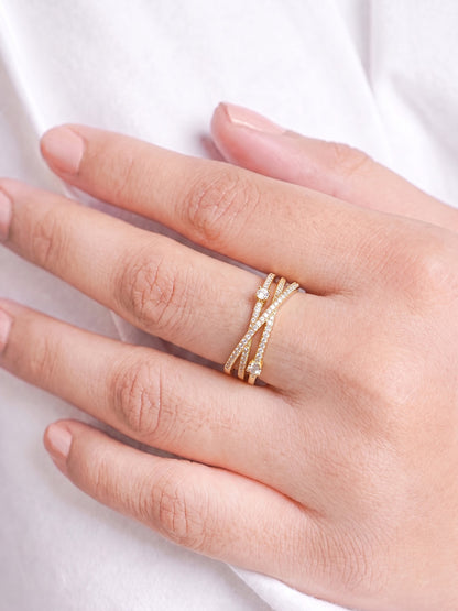 Volga Diamond Solitaire 18K Gold Plated  Women's Rings
