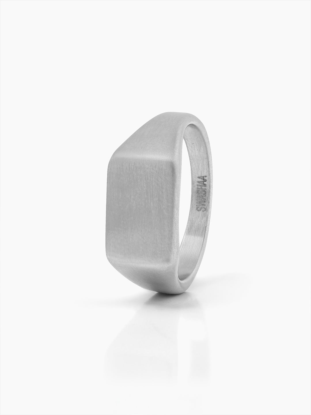 Vorn Matte Signet Rectangular Silver Band Men's Ring