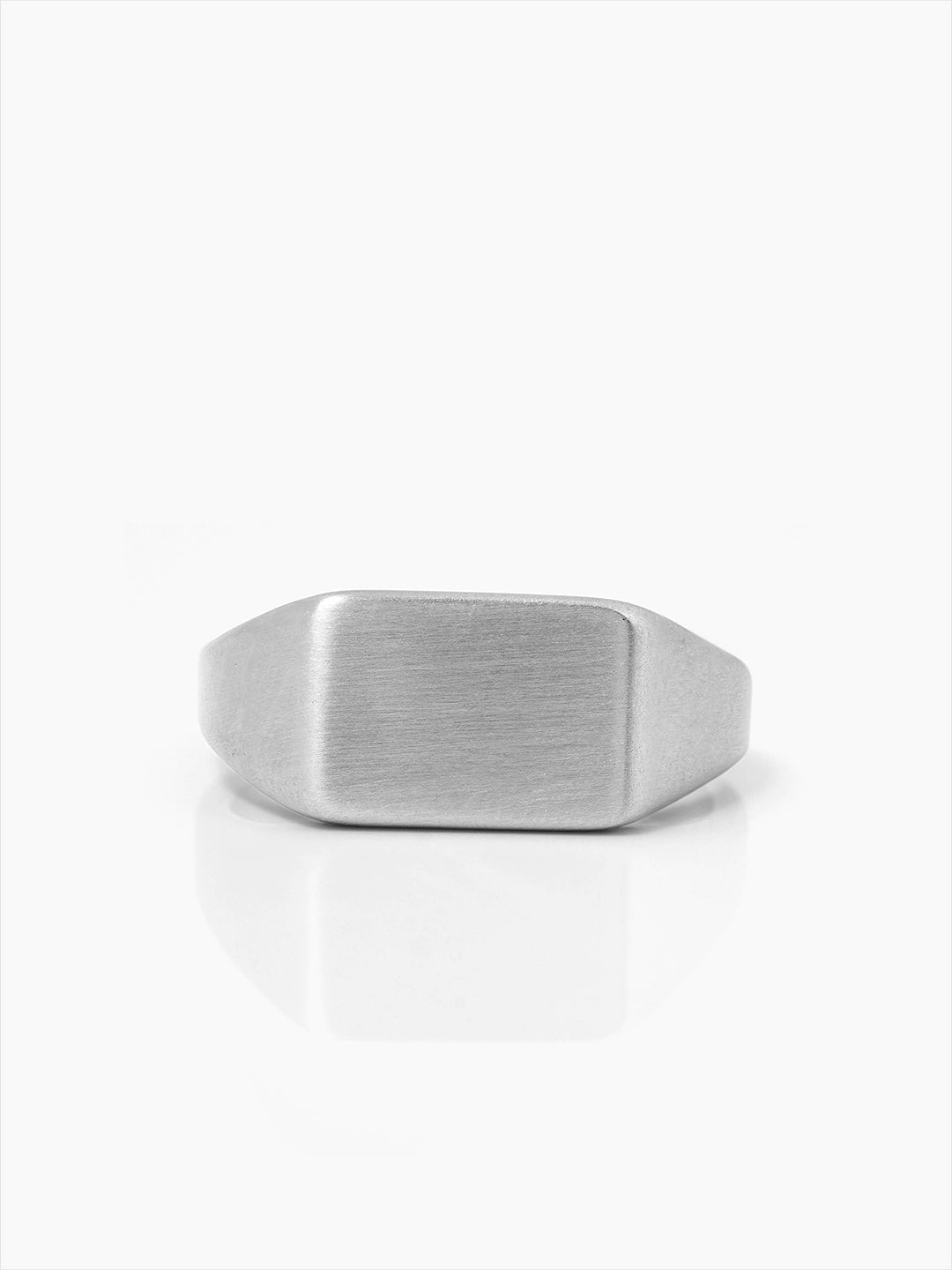 Vorn Matte Signet Rectangular Silver Band Men's Ring