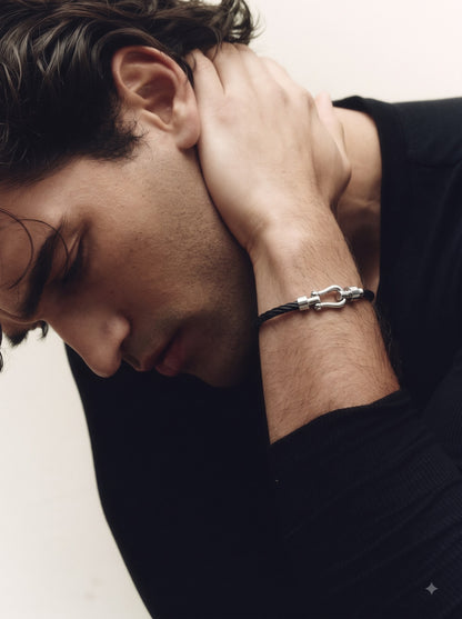 Vornix Charms Black - Silver Wired Men's Bracelet