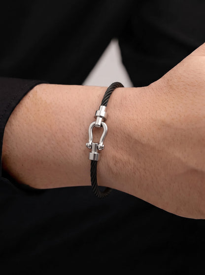 Vornix Charms Black - Silver Wired Men's Bracelet