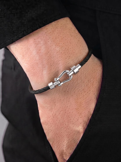 Vornix Charms Black - Silver Wired Men's Bracelet