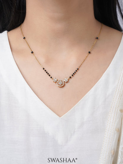 Vrashi Shimmering Cubic Zirconia Diamond Charms 18K Gold Plated Mangalsutra