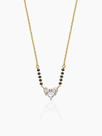 Vritti Heart Diamond Cluster 18K Gold Plated Mangalsutra