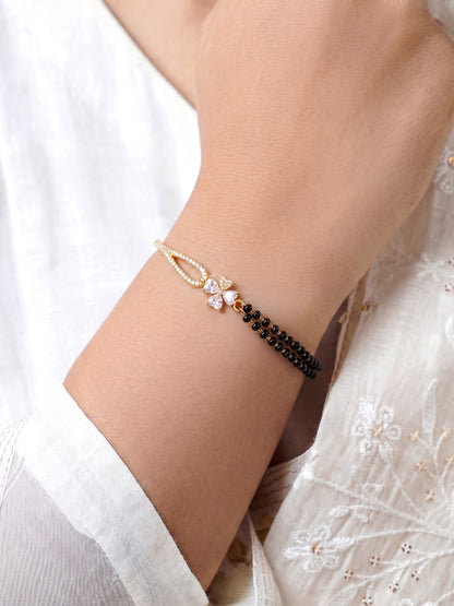 Vrutha Daimond Floral 18K Gold Plated Women's Mangalsutra Bracelet