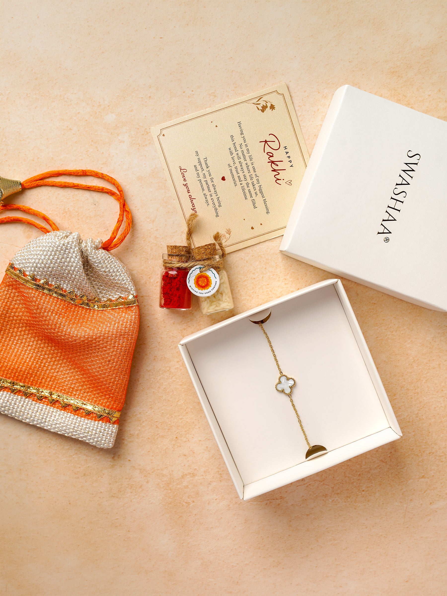 Vyom Clover 18K Gold Plated Rakhi
