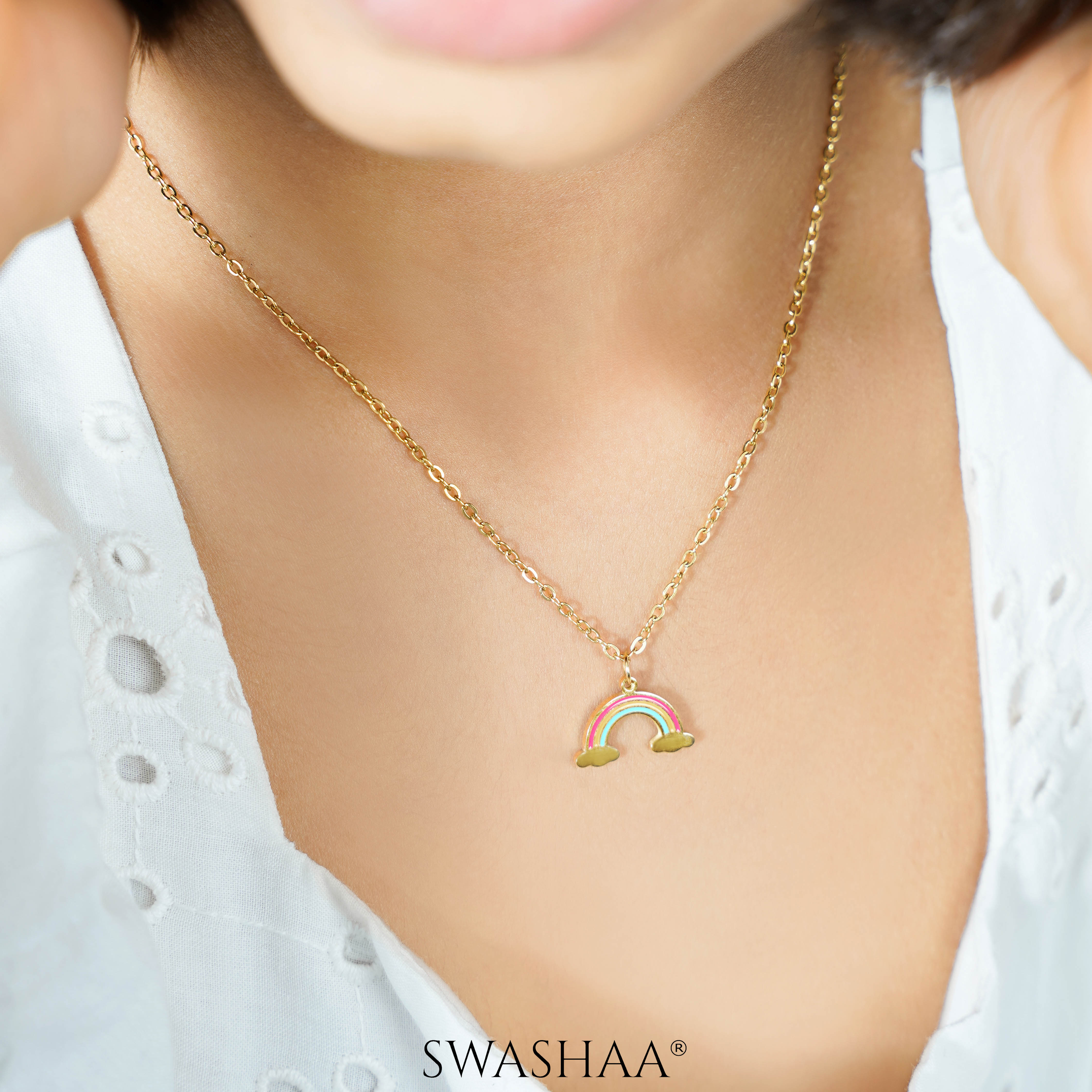 Wow Rainbow 18K Gold Plated Kid's Pendant Necklace