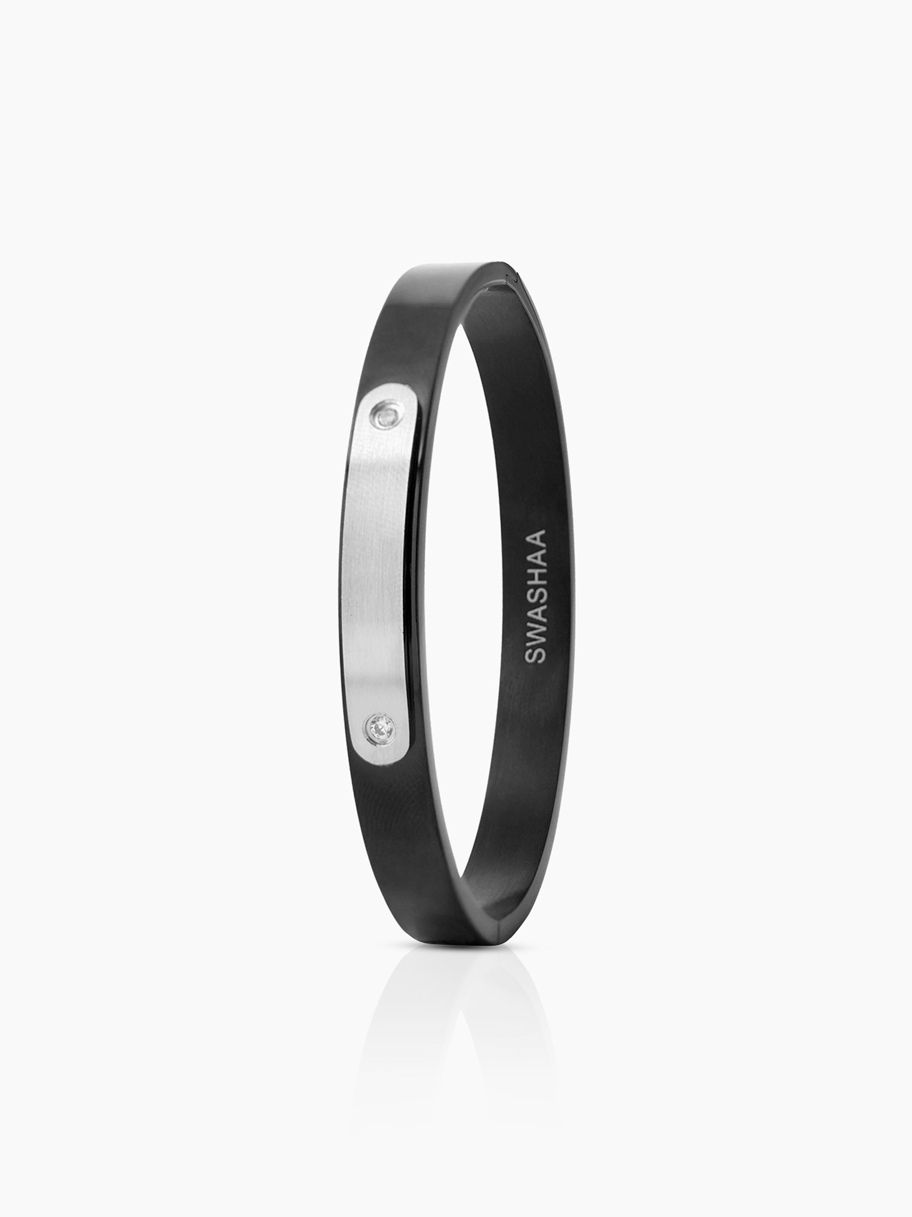 Wade Diamond Black Men's Band Bracelet Kada