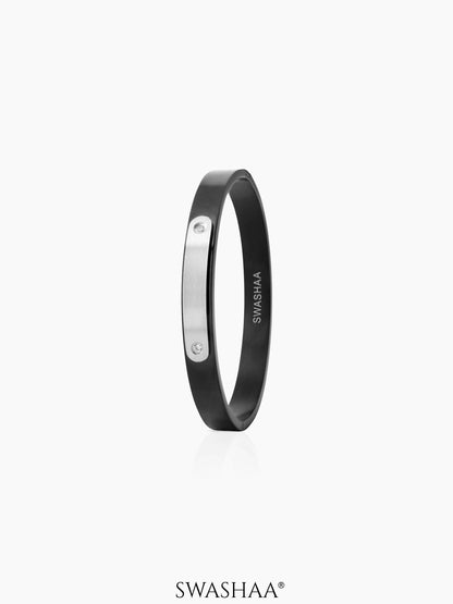 Wade Diamond Black Men's Band Bracelet Kada