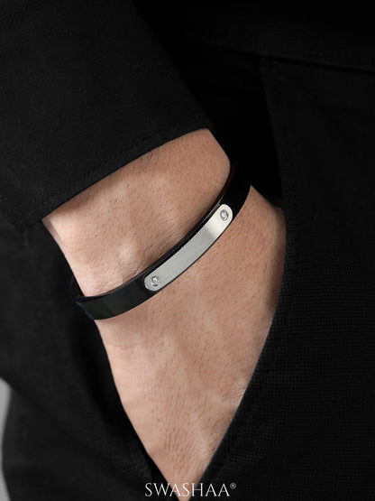 Wade Diamond Black Men's Band Bracelet Kada