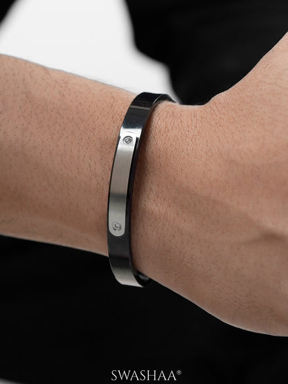 Wade Diamond Black Men's Band Bracelet Kada