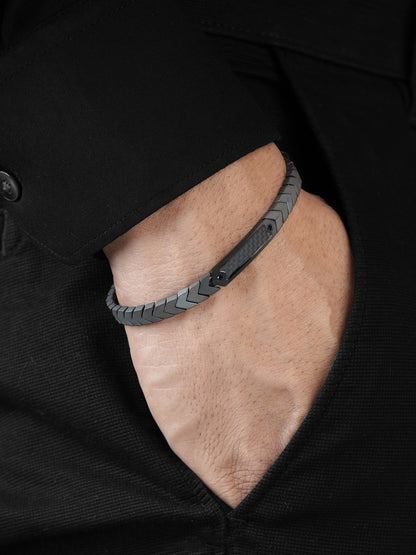 Warsaw Chevron Links Black Men's Bracelet