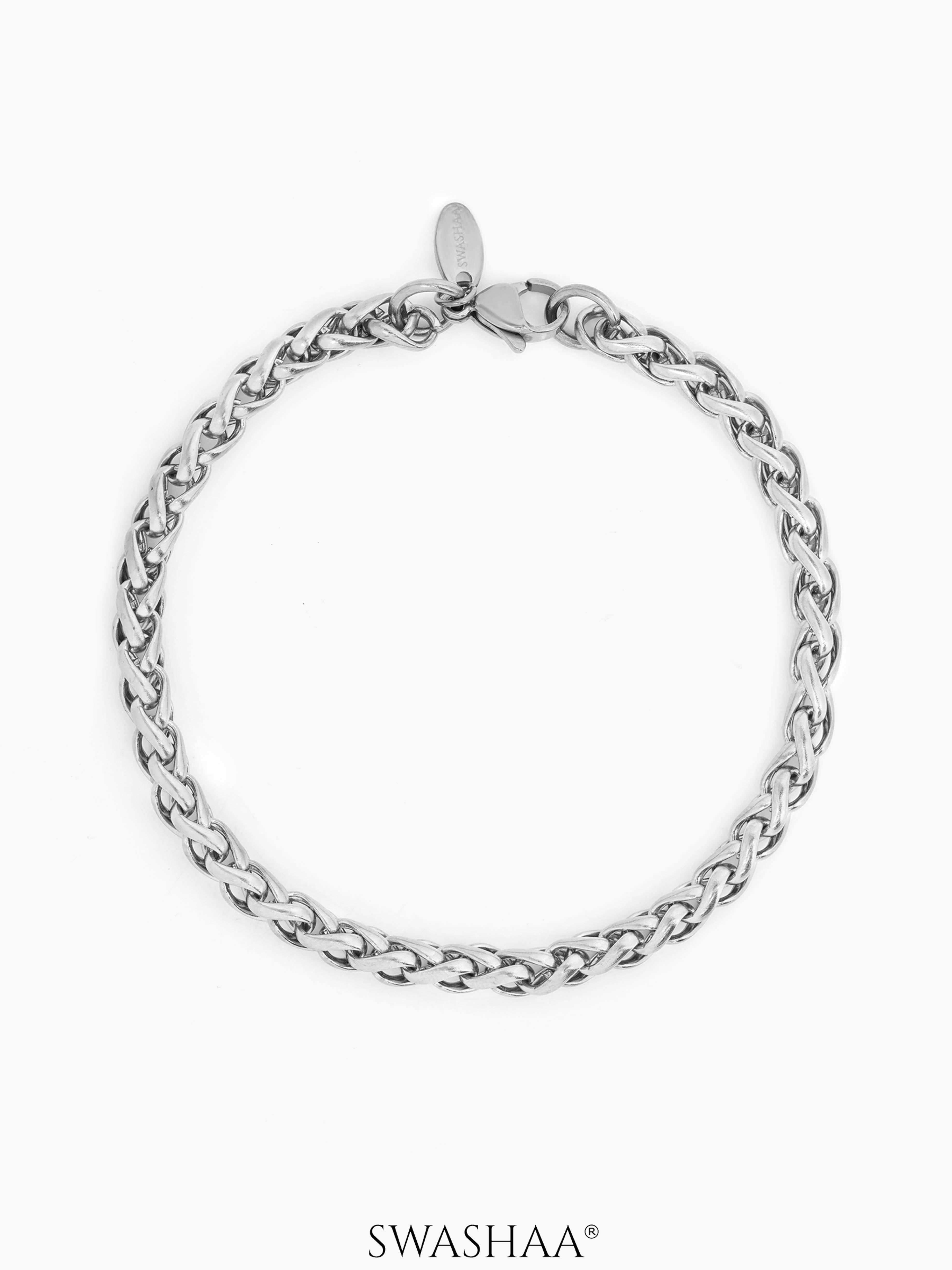 Wheat Chain Silver 5 MM Men's Bracelet
