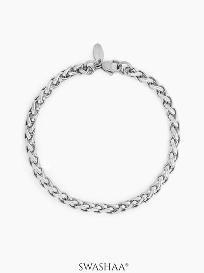Wheat Chain Silver 5 MM Men's Bracelet