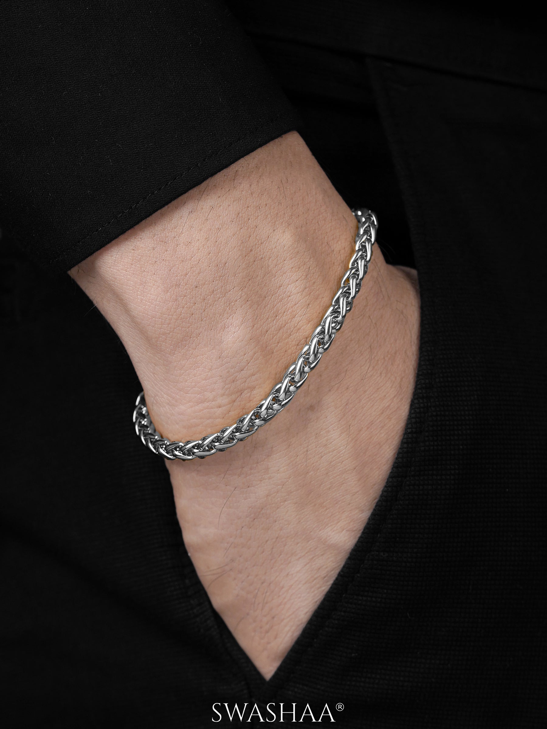 Wheat Chain Silver 5 MM Men's Bracelet