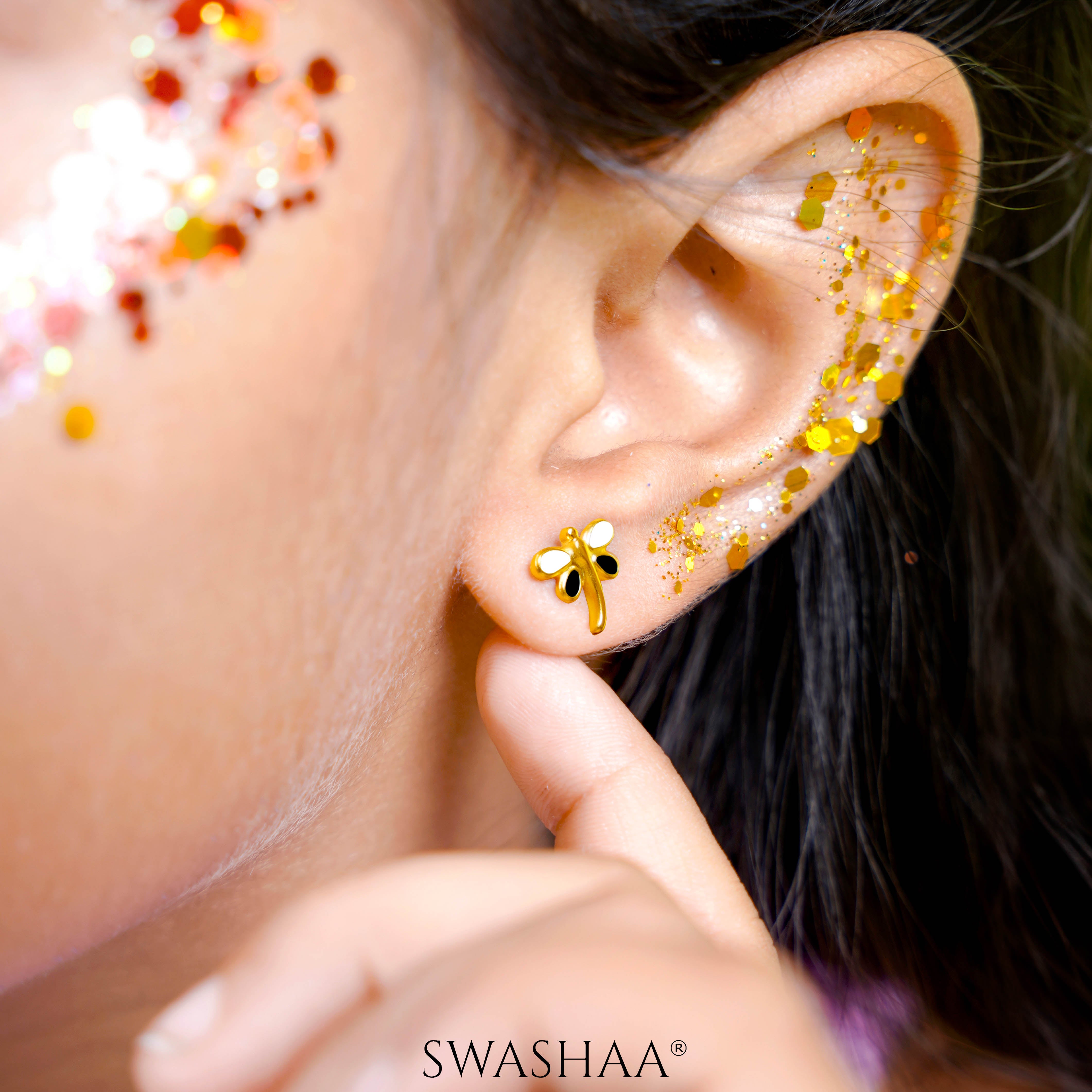 Dragonfly 18K Gold Plated Kid's Earrings