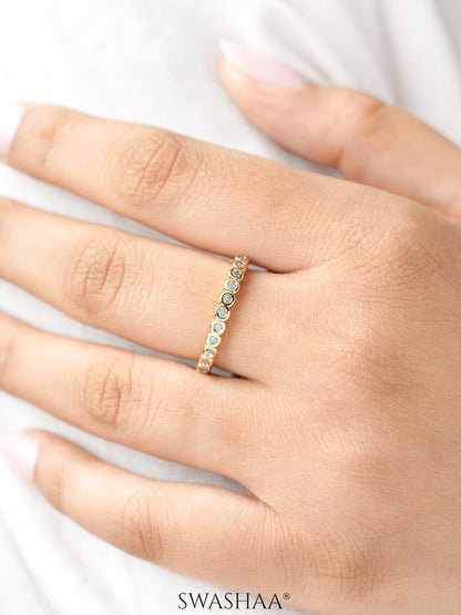 Wisha Band White Emarald Diamonds Adjustable 18K Gold Plated Ring