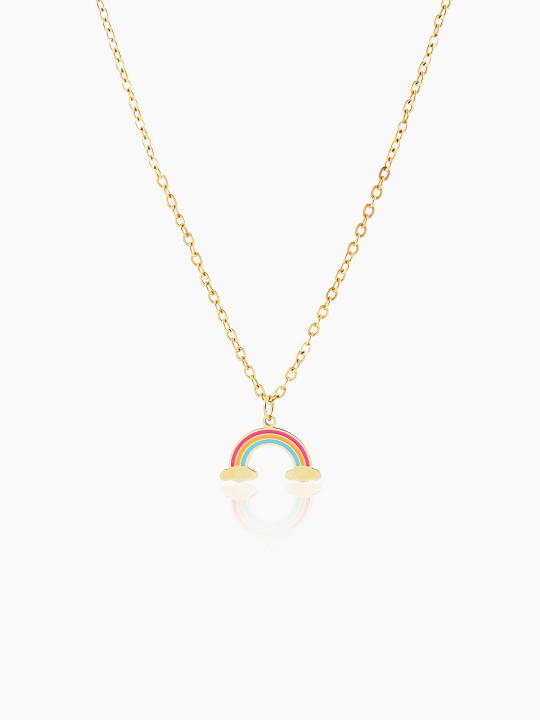 Wow Rainbow Charm 18K Gold Plated Kid's Chain Pendant Necklace