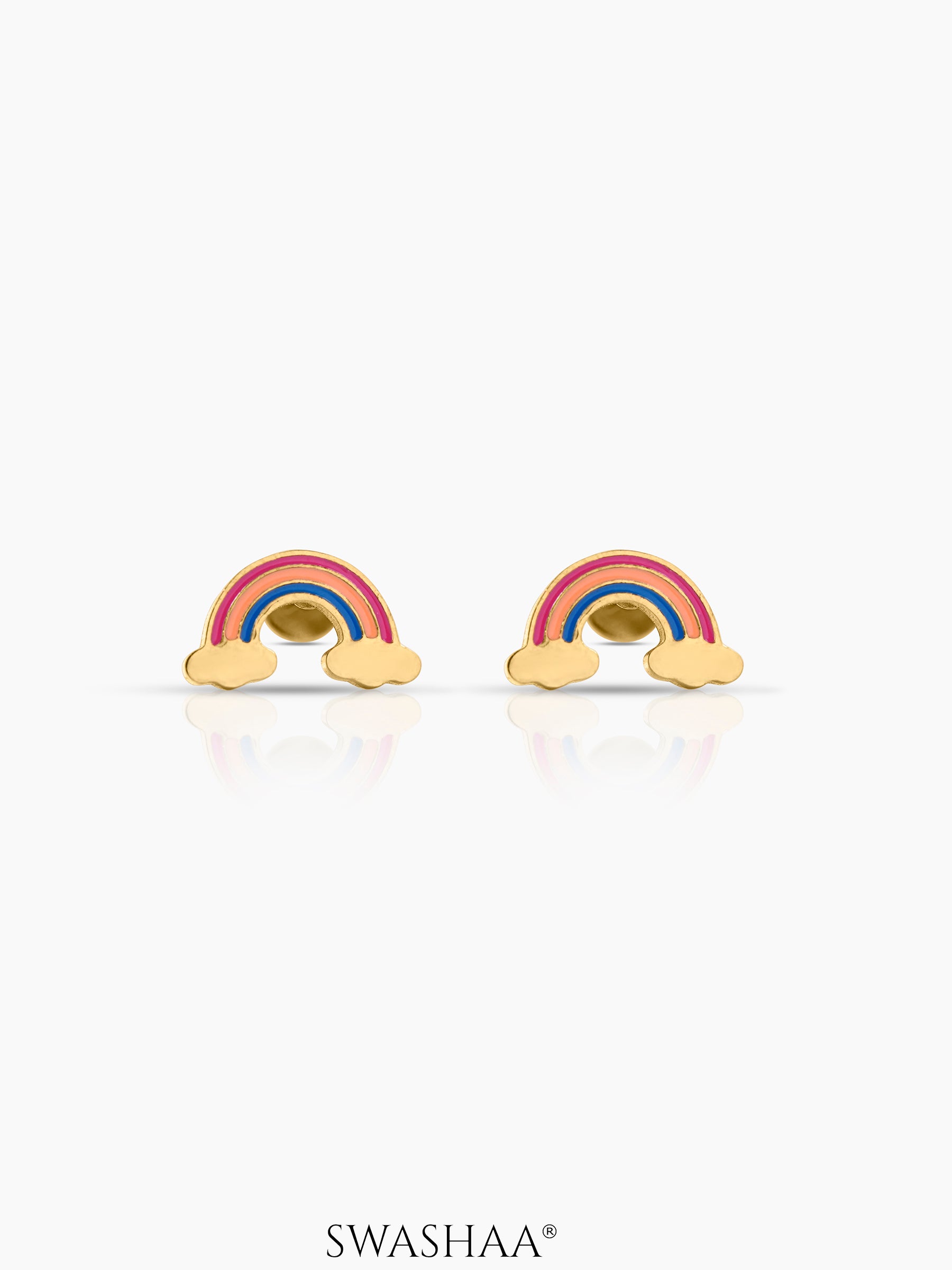 Wow Rainbow 18K Gold Plated Kid's Earrings