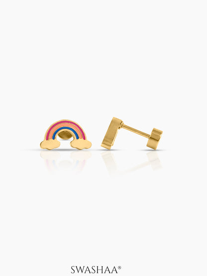 Wow Rainbow 18K Gold Plated Kid's Earrings