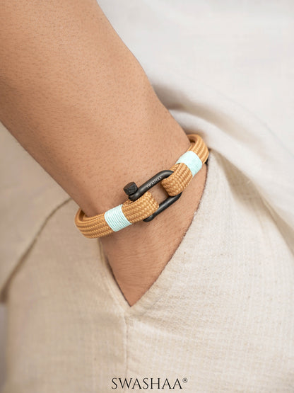 Xyler Lagoon Edge Tan Orange Braided Men's Rope Bracelet