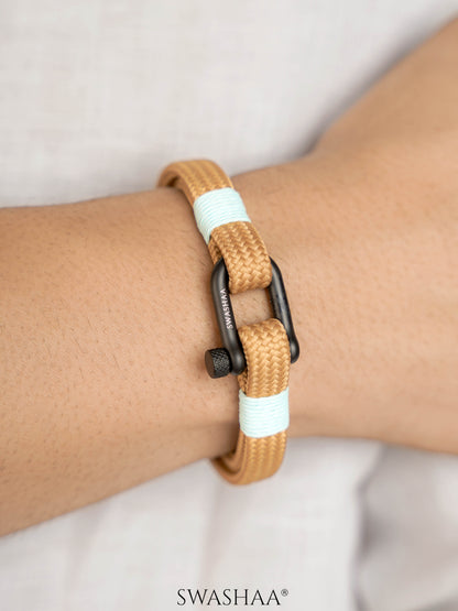 Xyler Lagoon Edge Tan Orange Braided Men's Rope Bracelet