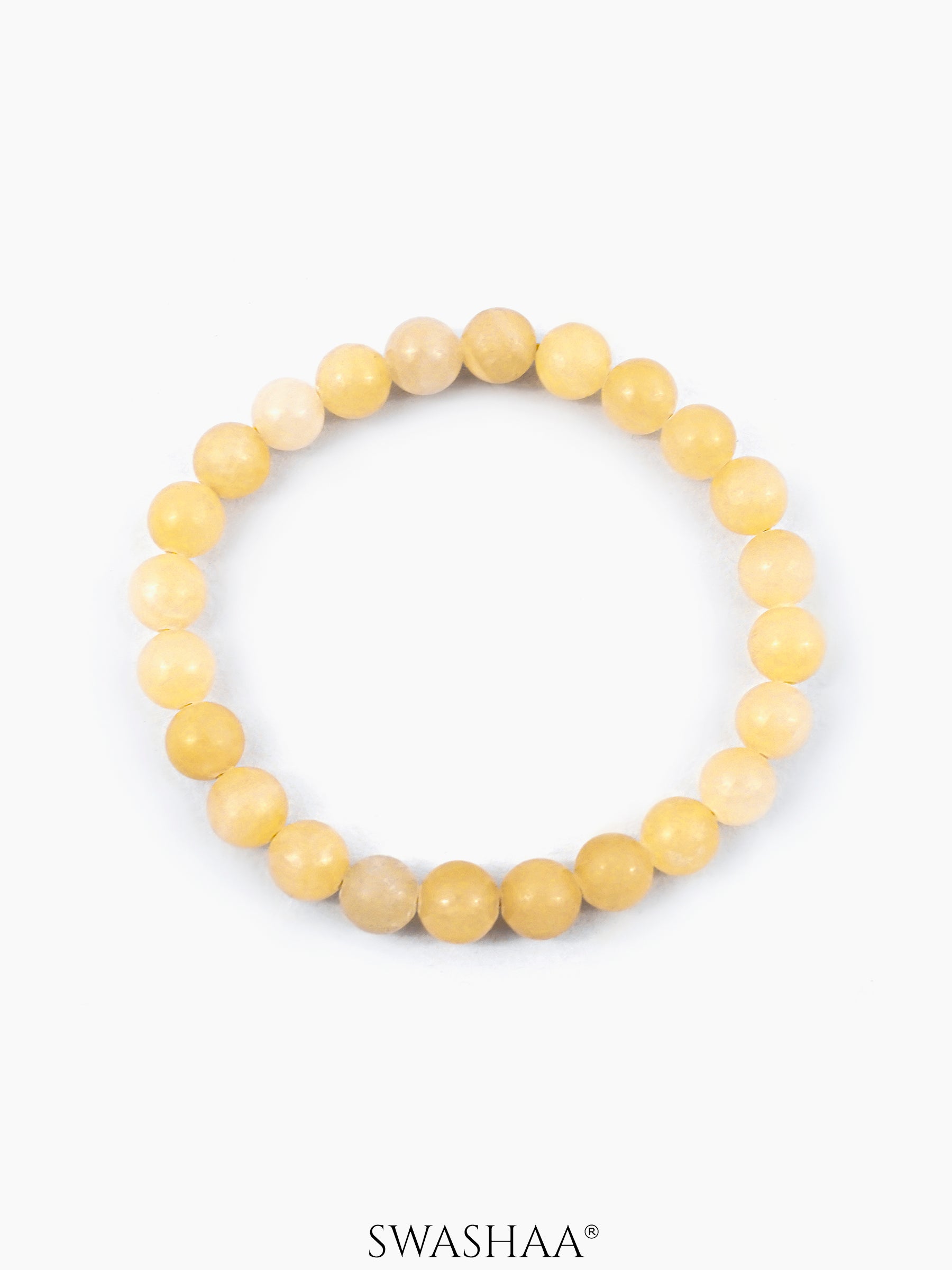Yellow Calcite Men's Beaded  Bracelet