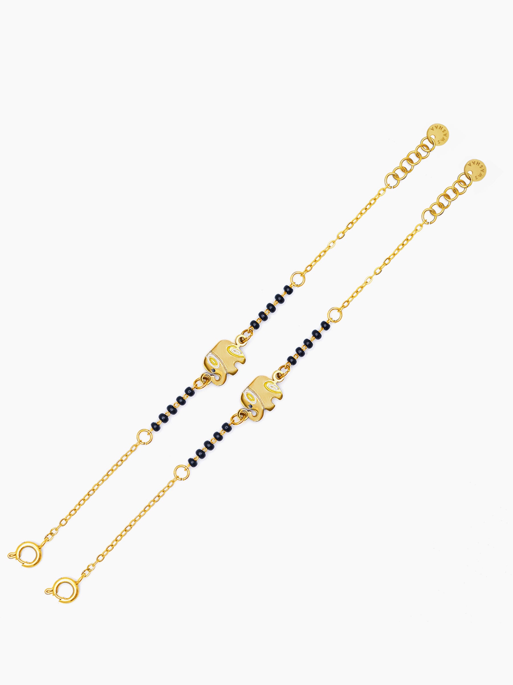 Yolo Elephant 18K Gold Plated Kid's Nazariya Bracelet - Swashaa