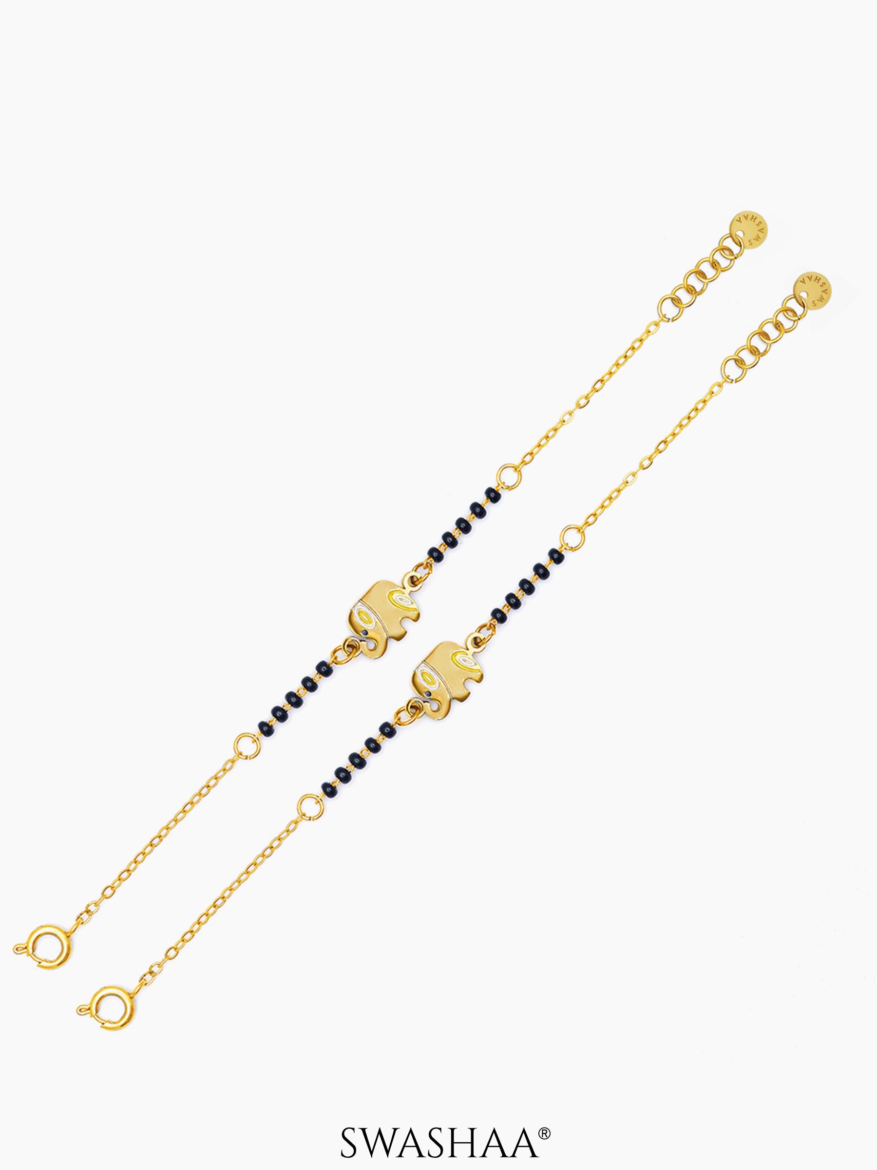 Yolo Elephant Charm 18K Gold Plated Kid's Nazariya Loose Bracelet