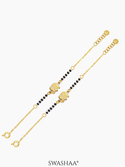 Yolo Elephant Charm 18K Gold Plated Kid's Nazariya Loose Bracelet