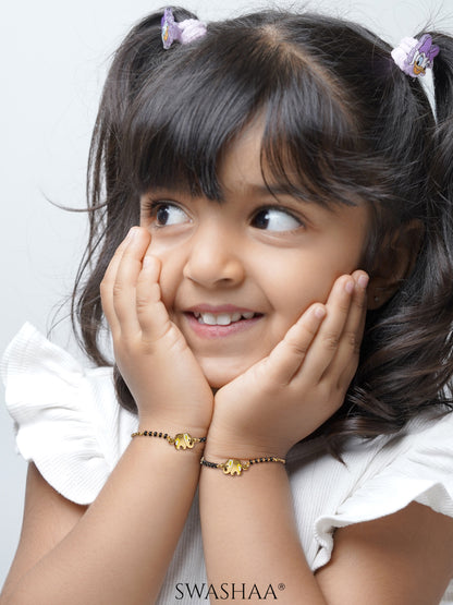Yolo Elephant Charm 18K Gold Plated Kid's Nazariya Loose Bracelet