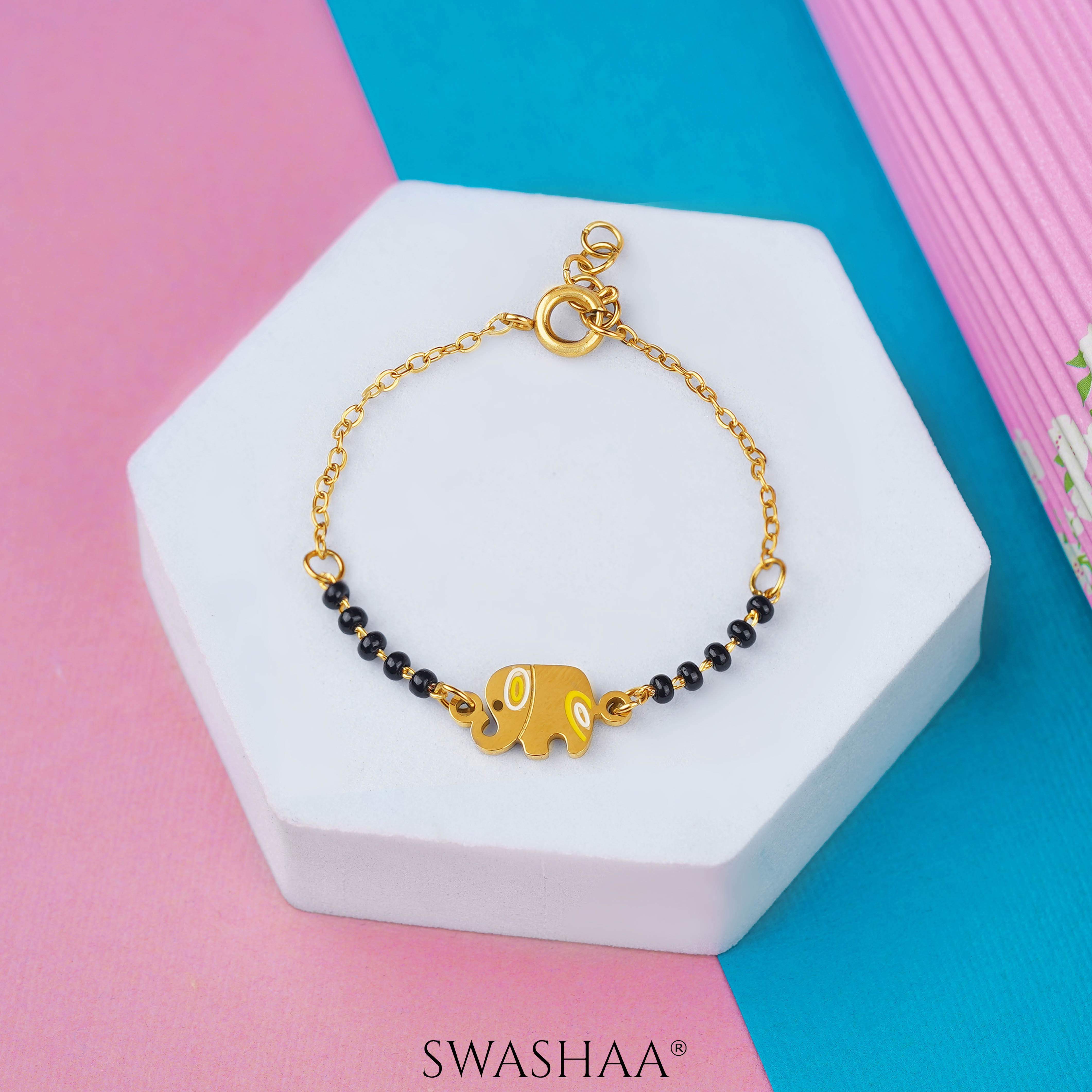 Yolo Elephant 18K Gold Plated Kid's Nazariya Bracelet