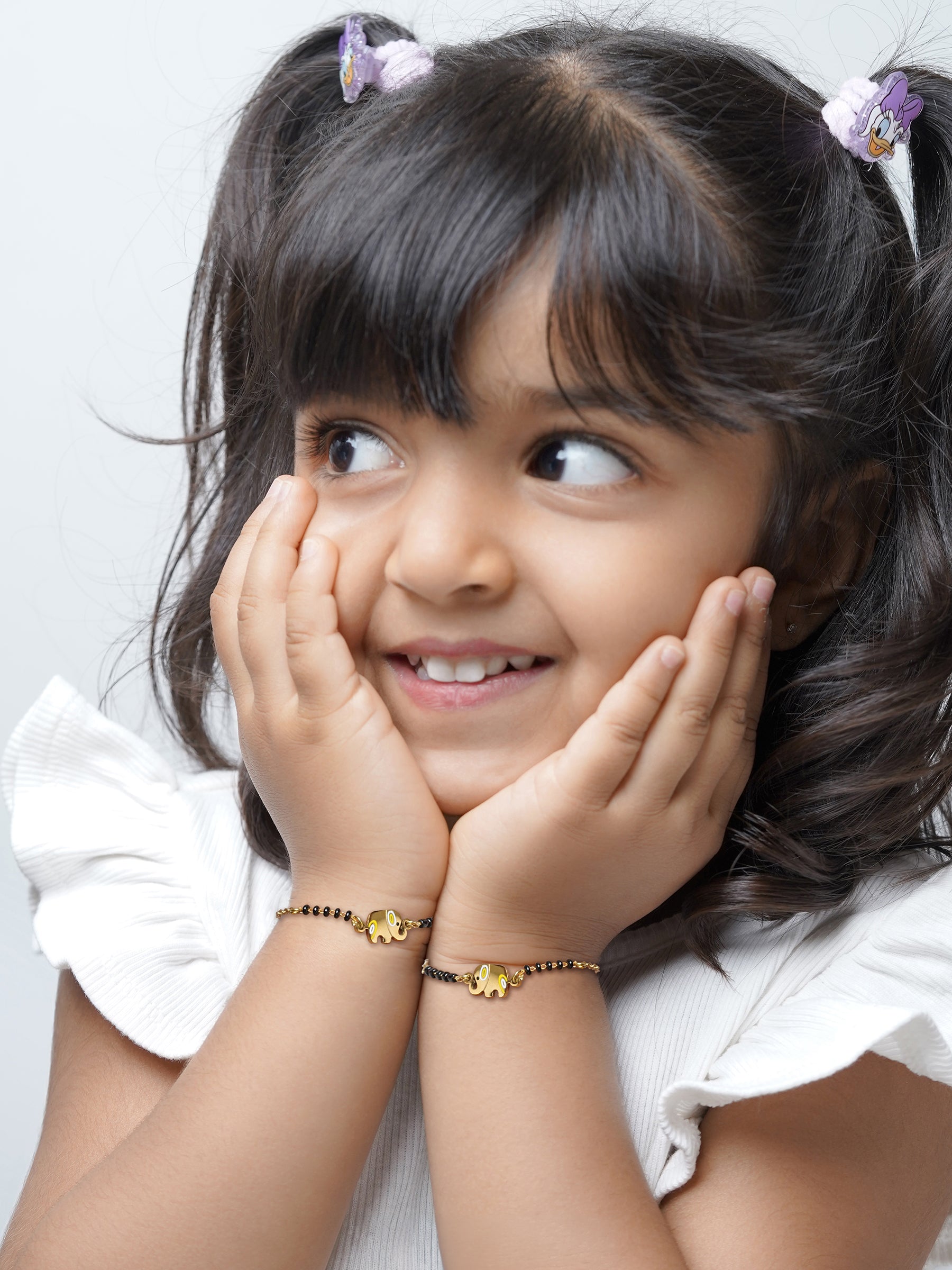 Yolo Elephant 18K Gold Plated Kid's Nazariya Bracelet - Swashaa