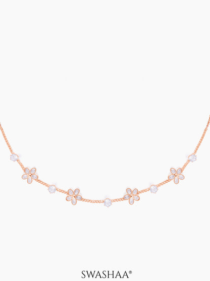 Zaaei Floral Charm Rosegold Plated Choker Necklace