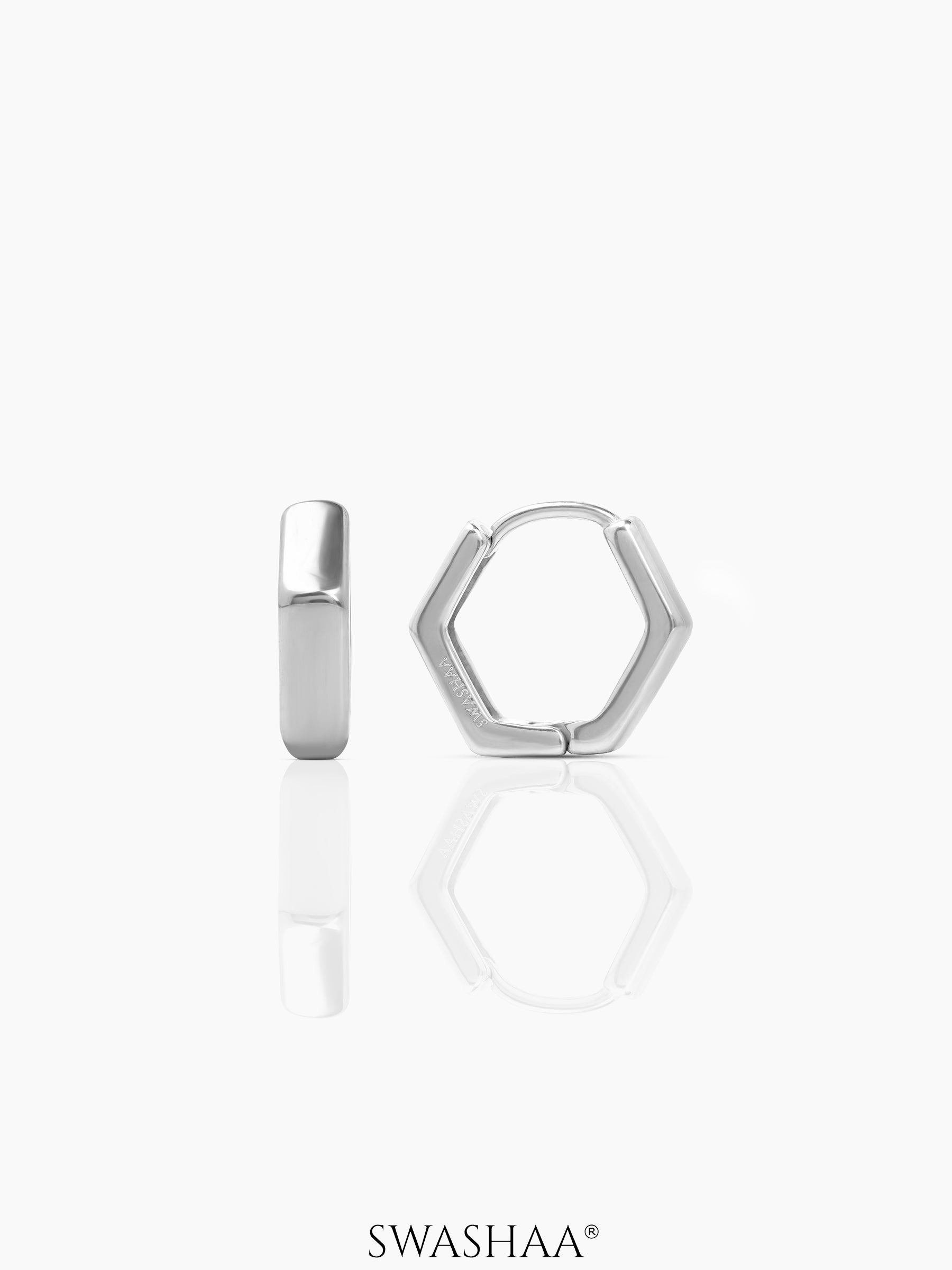 Zane Hexagon Men's Hoop Earrings