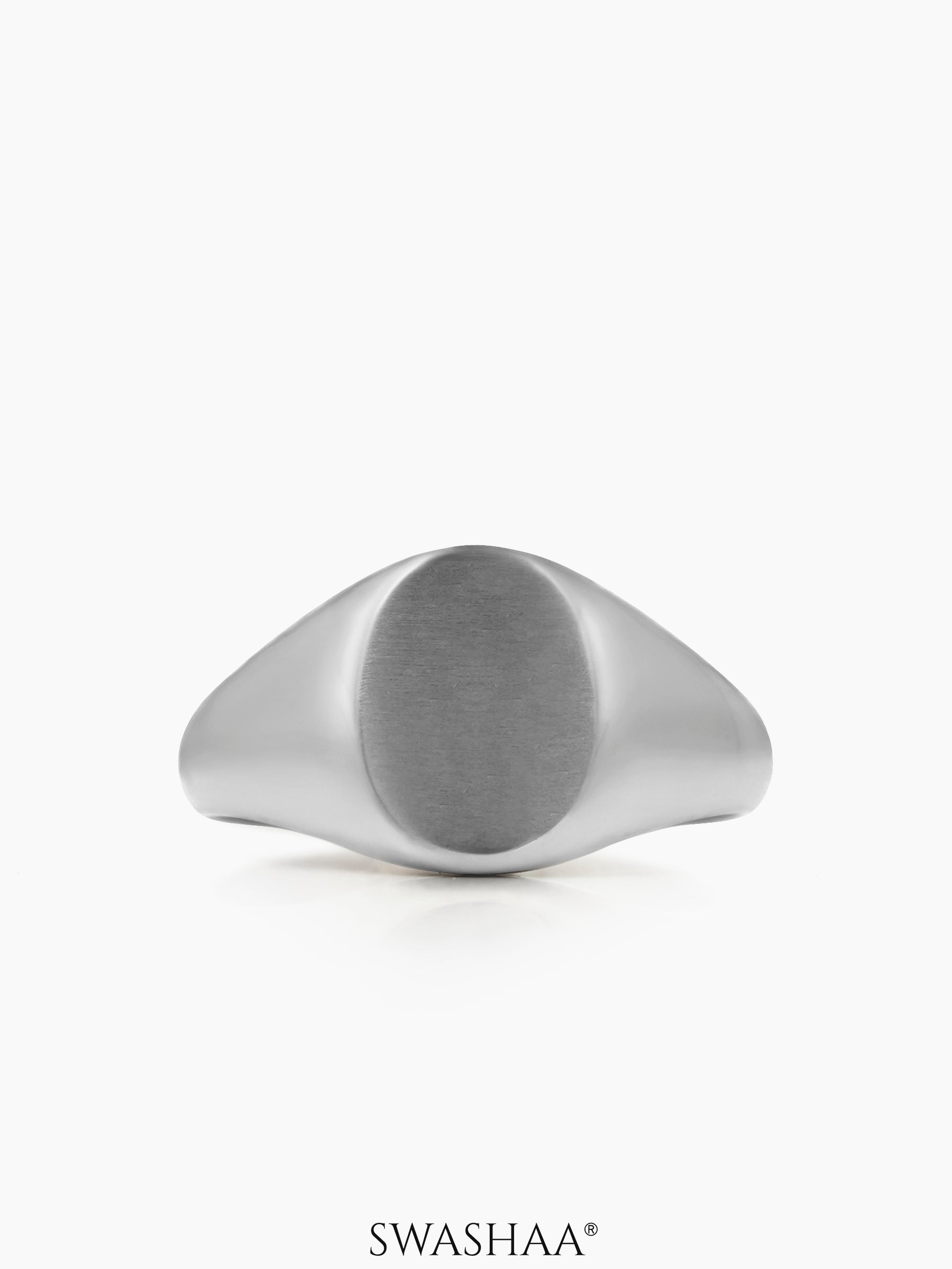 Zane Matte Signet Geometric Band Men's Silver Ring