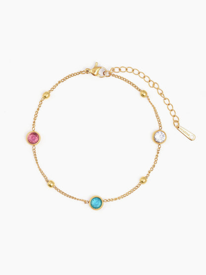 Zaria Multi Colour DIamond 18K Gold Plated Rakhi