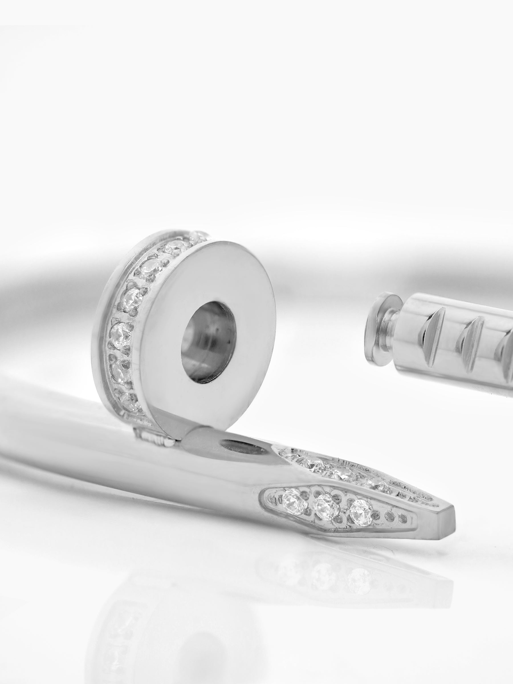 Zayden Diamond Nail Silver Men's Bracelet