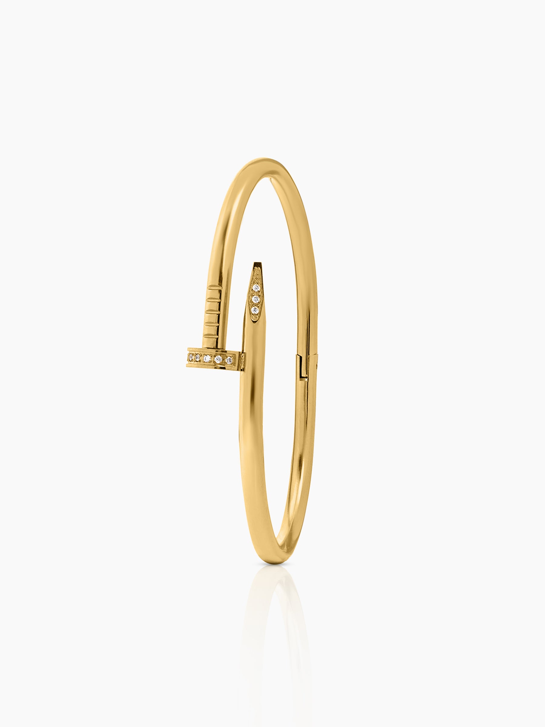 Zayden Diamond Nail 18K Gold Plated Men's Bracelet