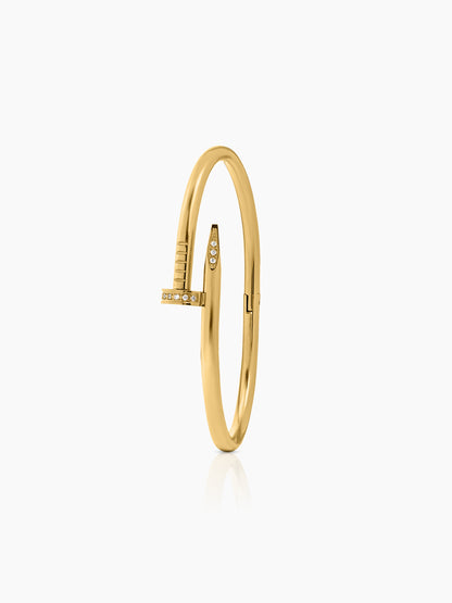 Zayden Diamond Nail 18K Gold Plated Band Bracelet